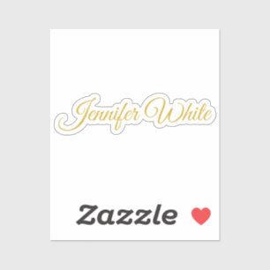 Calligraphy Elegant Gold & White Bold Retro Name