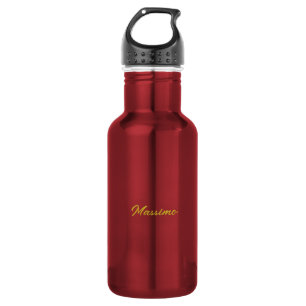 Calligraphy Elegant Gold White Plain Simple Name 532 Ml Water Bottle