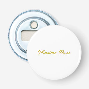 Calligraphy Elegant Gold White Plain Simple Name Bottle Opener