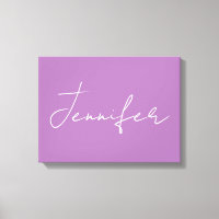 Calligraphy Elegant Lavender Plain Simple Name