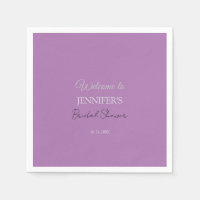 Calligraphy Elegant Lavender Welcome Bridal Shower