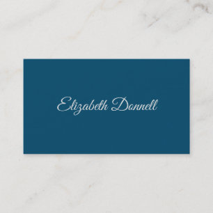 Calligraphy Elegant Ocean Blue Business Card