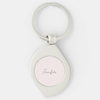 Calligraphy Elegant Pastel Colour Plain Simple Nam Keychain