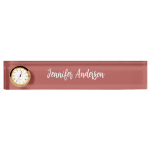 Calligraphy Elegant Personalized Brick Red Nameplate