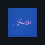 Calligraphy Elegant Pink Blue Custom Name Canvas Print<br><div class="desc">This product was very good and I love how easy it is for customize design. The design was very simple so I'm very pleased when I create.</div>