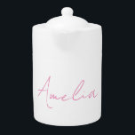 Calligraphy Elegant Pink White Custom Name<br><div class="desc">Looking for a beautiful calligraphy with an aesthetic handwriting? This simple,  eye-catching design is for you. The fine and tasteful design will immediately reflect the quality of your relationship and family.</div>