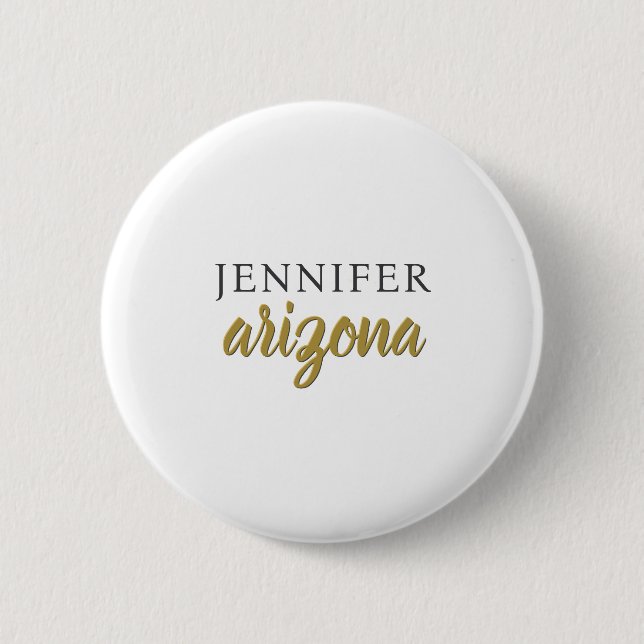 Calligraphy Elegant Plain Add Own Name 2 Inch Round Button (Front)