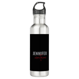 Calligraphy Elegant Plain Add Own Name 710 Ml Water Bottle