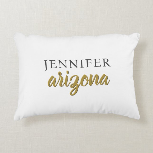 Calligraphy Elegant Plain Add Own Name Accent Pillow (Front)