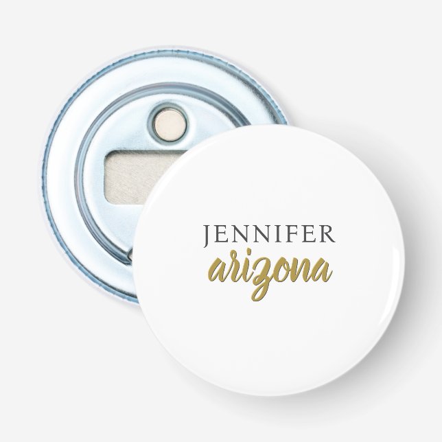 Calligraphy Elegant Plain Add Own Name Bottle Opener (Front)