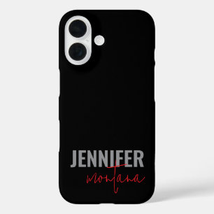 Calligraphy Elegant Plain Add Own Name iPhone 16 Case