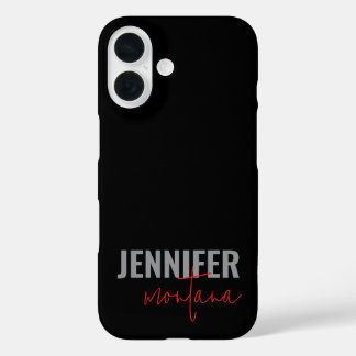 Calligraphy Elegant Plain Add Own Name iPhone 16 Case