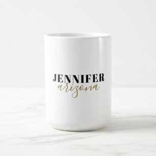 Calligraphy Elegant Plain Add Own Name Coffee Mug