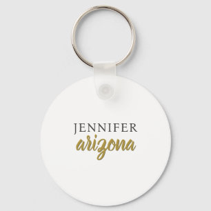 Calligraphy Elegant Plain Add Own Name Keychain