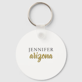 Calligraphy Elegant Plain Add Own Name Keychain