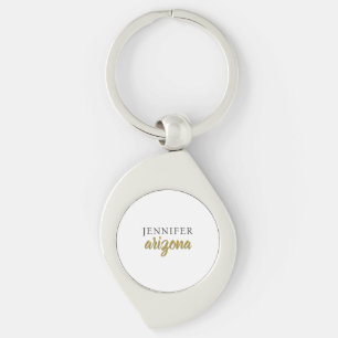 Calligraphy Elegant Plain Add Own Name Keychain