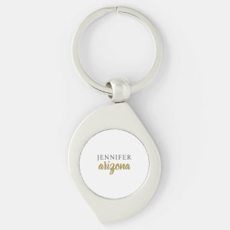 Calligraphy Elegant Plain Add Own Name Keychain