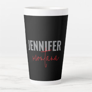 Calligraphy Elegant Plain Add Own Name Latte Mug