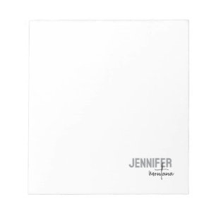 Calligraphy Elegant Plain Add Own Name Notepad