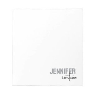 Calligraphy Elegant Plain Add Own Name Notepad