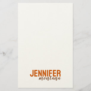 Calligraphy Elegant Plain Add Own Name Stationery