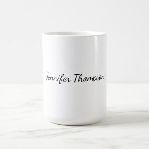 Calligraphy Elegant Plain Simple Name Coffee Mug