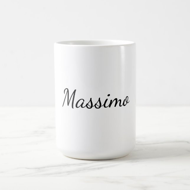 Calligraphy Elegant Plain Simple Name Coffee Mug (Center)