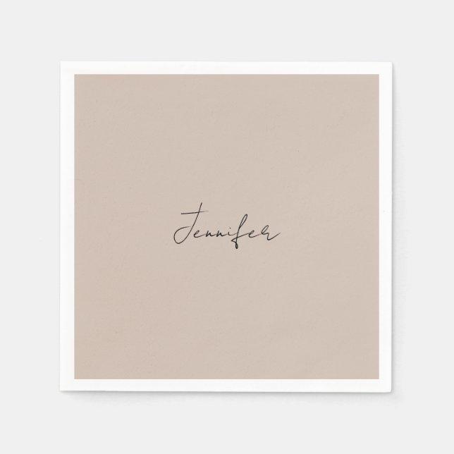 Calligraphy Elegant Plain Simple Name Coffee Mug Napkin (Front)