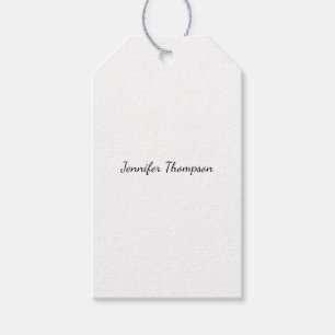 Calligraphy Elegant Plain Simple Name Gift Tags