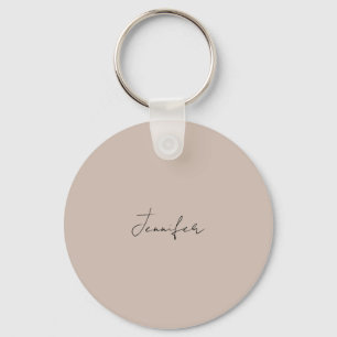 Calligraphy Elegant Plain Simple Name Keychain