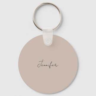 Calligraphy Elegant Plain Simple Name Keychain