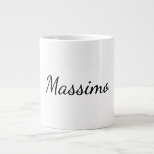 Calligraphy Elegant Plain Simple Name Large Coffee Mug