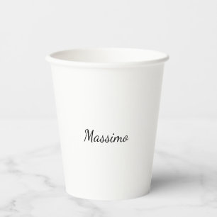 Calligraphy Elegant Plain Simple Name Paper Cups