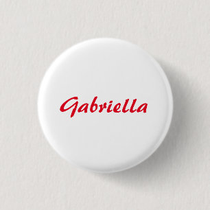 Calligraphy Elegant Red White Plain Simple Name 1 Inch Round Button