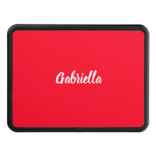Calligraphy Elegant Red White Plain Simple Name Trailer Hitch Cover