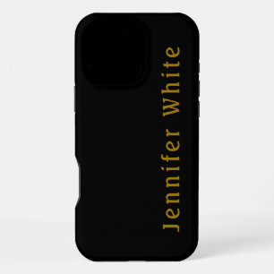 Calligraphy Elegant Retro Gold & Black Name iPhone 16 Pro Max Case