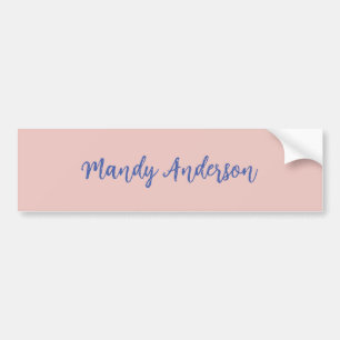 Calligraphy Elegant Rose Gold Plain Simple Name Bumper Sticker