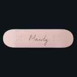 Calligraphy Elegant Rose Gold Plain Simple Name Skateboard<br><div class="desc">Looking for a beautiful calligraphy with an aesthetic handwriting? This simple,  eye-catching design is for you. This product immediately impresses those who see it. The fine and tasteful design will immediately reflect the quality of your relationship and family.</div>