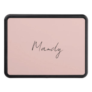 Calligraphy Elegant Rose Gold Plain Simple Name Trailer Hitch Cover
