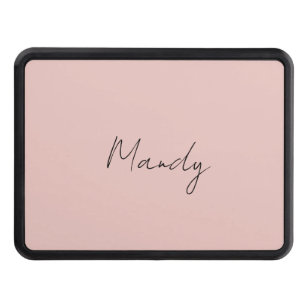 Calligraphy Elegant Rose Gold Plain Simple Name Trailer Hitch Cover