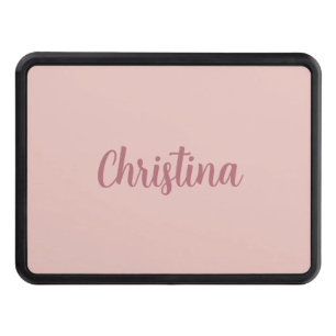 Calligraphy Elegant Rose Gold Plain Simple Name Trailer Hitch Cover