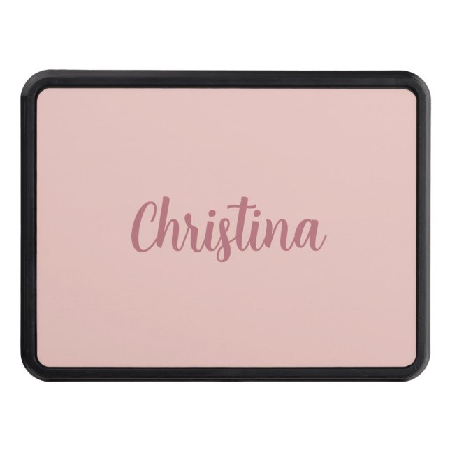 Calligraphy Elegant Rose Gold Plain Simple Name Trailer Hitch Cover (Front)