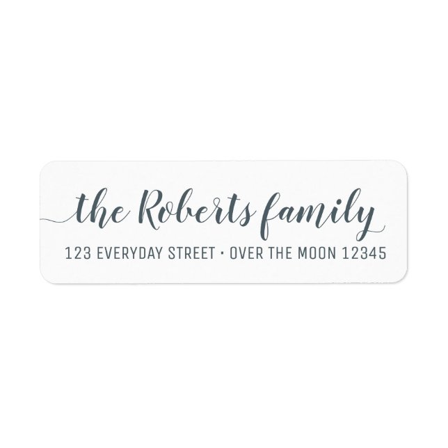 Calligraphy Family Name Simple Modern Rectangular (Front)