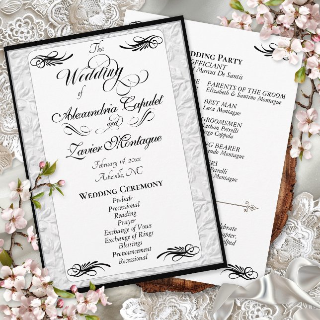 Calligraphy & Faux Embossed - Wedding Program (Creator Uploaded)