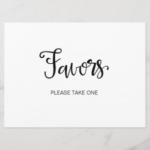 Calligraphy   "Favour please take one" sign Invitation