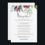 Calligraphy Floral Wedding Kissing Menu Game Card<br><div class="desc">This calligraphy floral wedding kissing menu game card is perfect for a rustic wedding reception. This enchanting hand-painted design features precious purple,  burgundy,  red flowers and green foliage neatly arranged into elegant bouquets.</div>