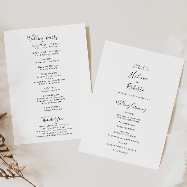 Calligraphy Formal Wedding Program (Creator Uploaded)
