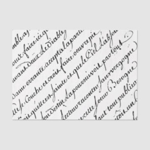 Calligraphy French Vintage Script Tissue Paper