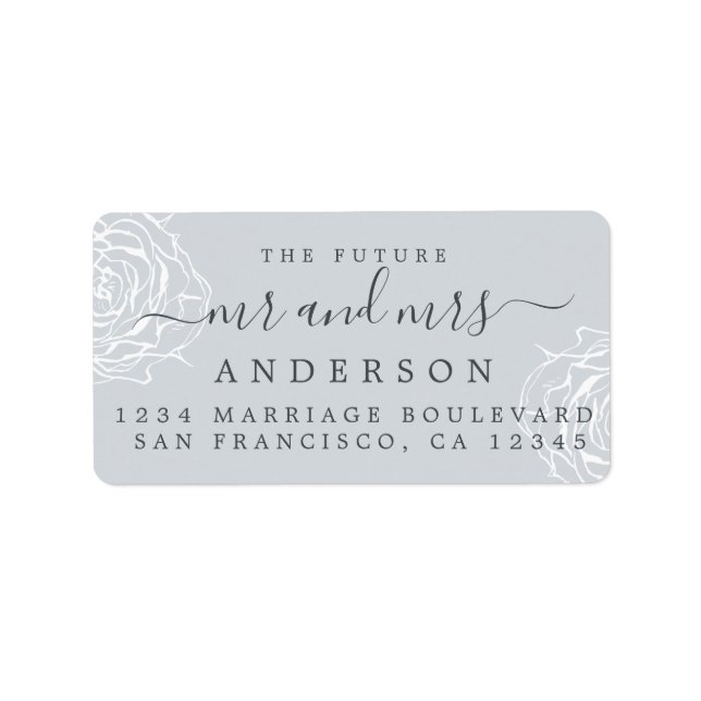 Calligraphy Future Mr Mrs Wedding Return Address Label (Front)