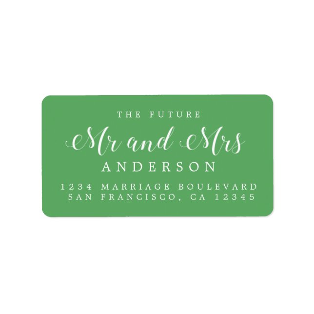 Calligraphy Future Mr Mrs Wedding Return Address Label (Front)